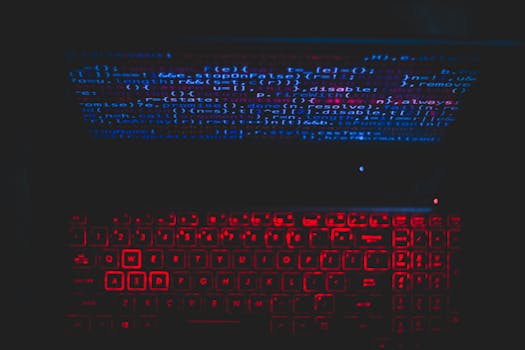 Laptop with code on screen